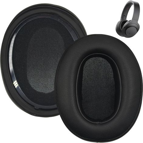 1 Paire Coussinets Casque pour Sony WH-XB900N, WH-CH710N, WH-CH720N, WH-RF400, MDR-RF895RK Casque Circum-aural, avec Mousse d'isolation Phonique (Cuir Protéiné -Noir) (1/5)