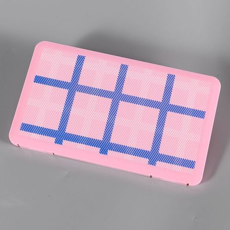 Boîte de rangement pour masque en plastique pour enfants, boîte de rangement pour masque anti-poussière peinte(carré rose) (1/5)
