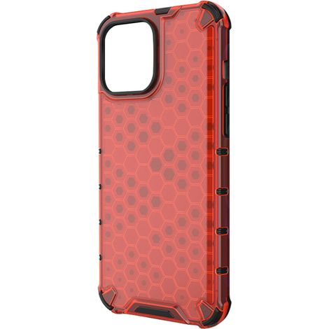 Custodia protettiva trasparente di alta qualità per iPhone 13, realizzata in TPU + materiale PC rigido, con design a nido d'ape, resistente all'ingiallimento e dotata di tecnologia di assorbimento deg (1/2)