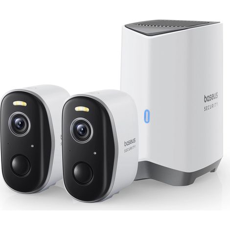 Baseus Security N1 Plus Dual 2K Außenüberwachungsset (2 Kameras) – Weiß
