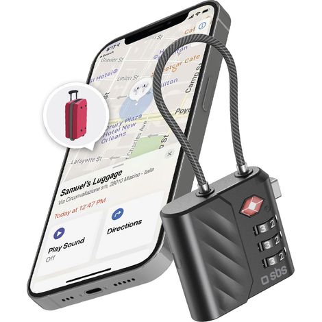 Cadenas sbs findmy lock TSA approuvé rechargeable USB-C (1/2)