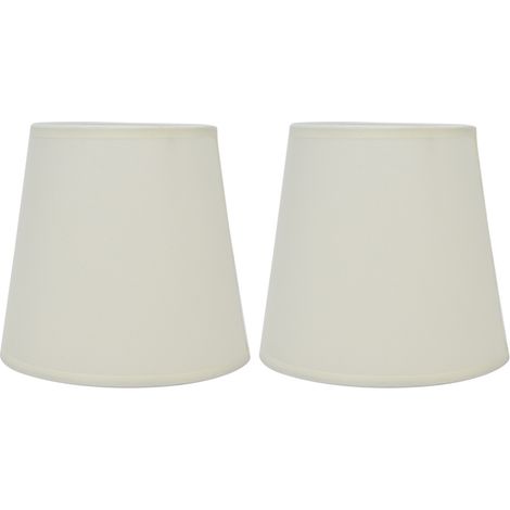 Set mit 2 Stofflampenschirmen im europäischen Stil für E14-Kronleuchter, Tisch- oder Stehlampen, PX17 beige