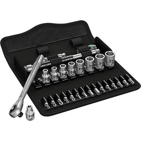 Wera Zyklop Metal 8100 SA 7 Jeu de clés à douille métrique 1/4 (6.3 mm) 28 pièces 05004017001