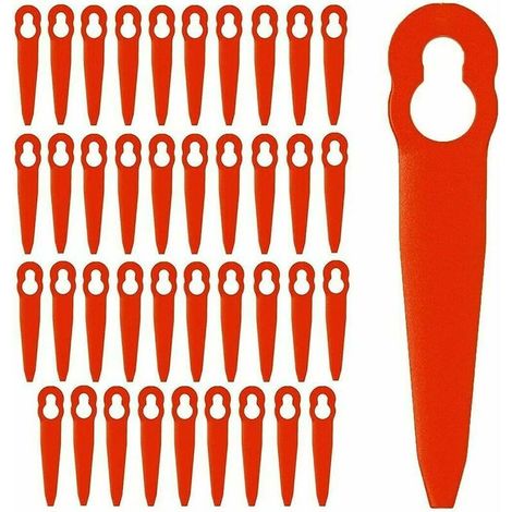 lames en plastique de rechange, 40 Pièces lames de coupe en plastique de remplacement lames de coupe bordure Lame De Tondeuse à Gazon Accessoires De Tondeuse à Gazon (Rouge) (1/3)