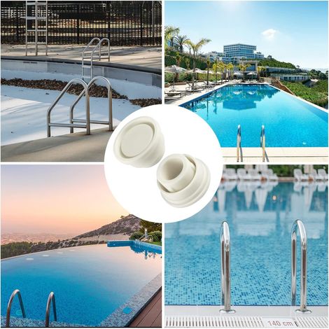 Bouchon en Caoutchouc pour Échelle de Piscine – Blanc – Cache et Joint d’Étanchéité pour Base d’Échelle