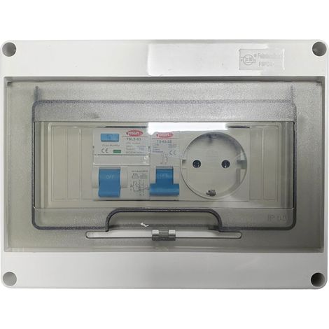 Enchufe Impermeable IP65  Diferencial y Magnetotérmico 16A 20x15x9.5 CM