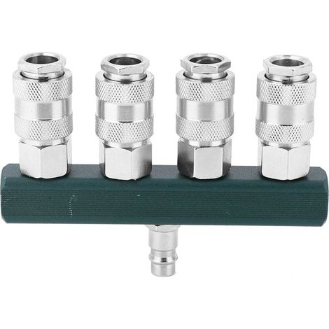 Raccord rapide 4 voies, filetage NPT 1/4", coupleur de tuyau d'air haute qualité, raccords pneumatiques (1/5)