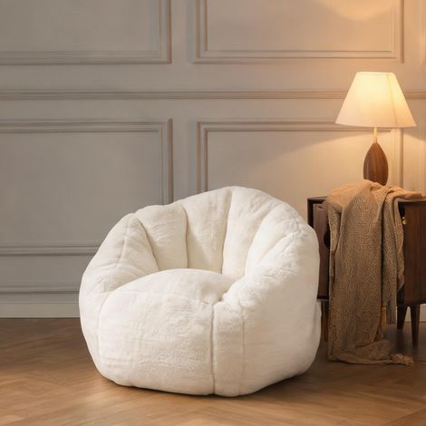 Pouf poire en peluche pour enfant beige 75 cm 75 x 70 x 52 cm (1/5)