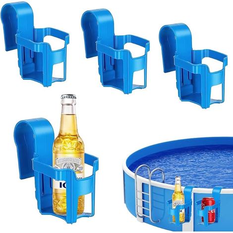 4-teiliges Pool-Becherhalter-Set, multifunktionaler, abnehmbarer Becherhalter für den Poolbereich, praktisches Zubehör für Sommerpartys und Getränke über dem Boden (1/5)
