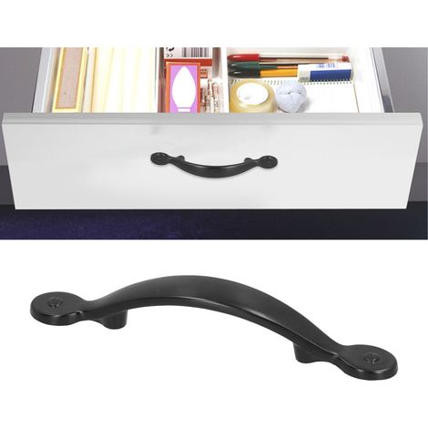 Poignées en alliage de zinc noir, poignées de quincaillerie pour meubles de style américain, poignées de tiroir, poignées de porte de placard et poignées modernes de style chinois. (1/5)