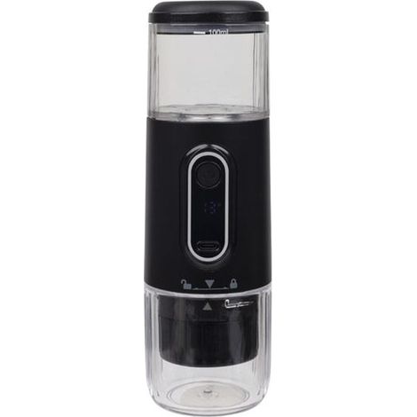 Green Mobility-Machine à Café Portable Sans Fil, Espresso Électrique Compact 100ml, Compatible Capsules et Café Moulu, Rechargeable USB Type-C, Noir (1/5)