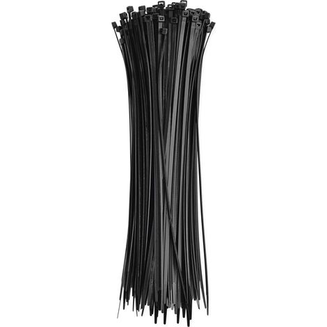 Lot de 100 serre-câbles en nylon PA66 pour extérieur, 350 x 4,8 mm - Pour faisceau de câbles max. de 9 cm de diamètre - Gestion des câbles résistante auto-bloquant pour jardin, maison (1/5)