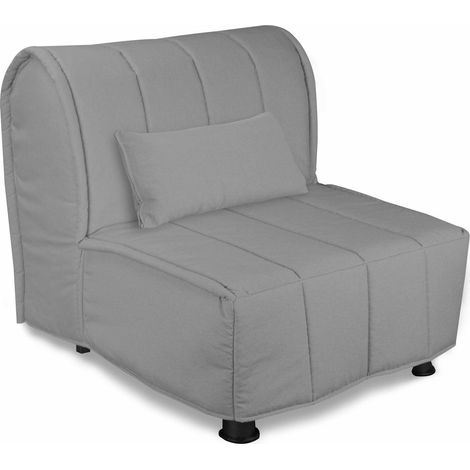 EVERGREENWEB - Divano letto Materasso singolo 80x190 in Waterfoam Ortopedico Prontoletto con Rivestimento sfoderabile e lavabile Cuscini supersoft abbinati color GRIGIO - Evening (1/3)