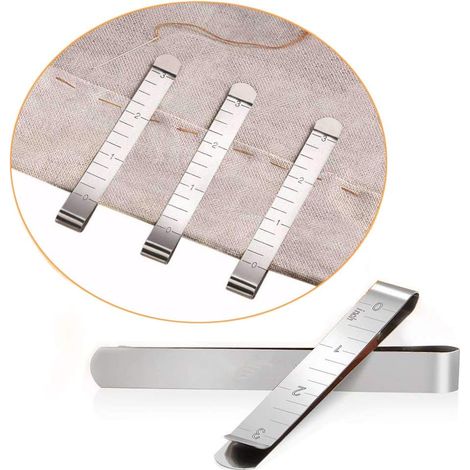 Ensemble de pinces à couture, 20 pinces à reliure en acier inoxydable, règle de mesure de 7,6 cm (3 pouces). (1/5)