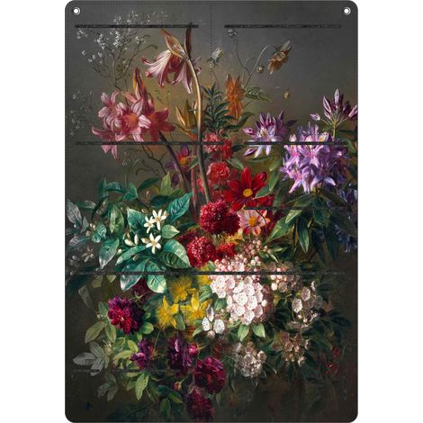 Organizer da parete in feltro Bertoni Bouquet 45×65 cm - antracite, 8 tasche, stampa HD, decorativo e pratico (1/5)