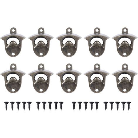 10 rustikale, wandmontierte Flaschenöffner-Sets aus antiker Bronze – Vintage-Kronkorkenöffner für die Hausbar (1/5)
