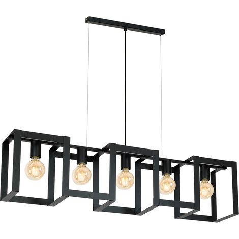 Suspension loft noire barre 108 cm Kartel 5xE27 Luminex