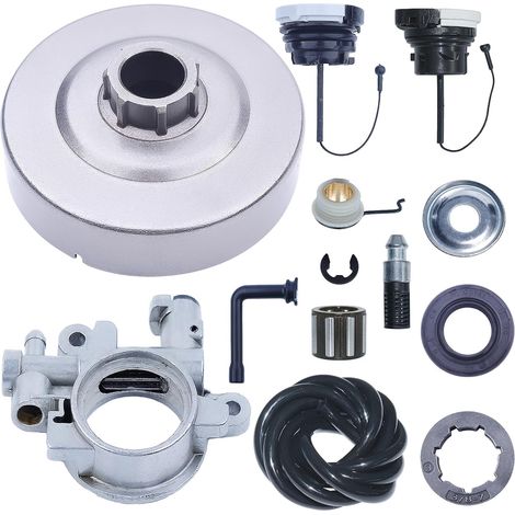 Kit de tambor de embrague LinDuxe con bomba de aceite para motosierra Stihl MS290, 029, MS390, 039, MS310, con tapa de filtro de combustible y engranaje helicoidal para 1250071041, 11276403200, 112564 (1/4)