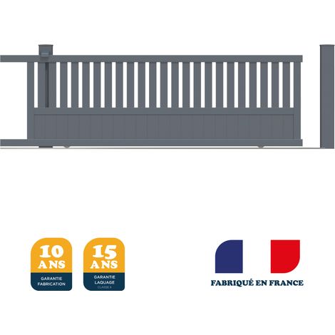 Portail coulissant prêt à poser DUNY Gris 7016 L356 cm X 120cm en aluminium BELTY (1/4)