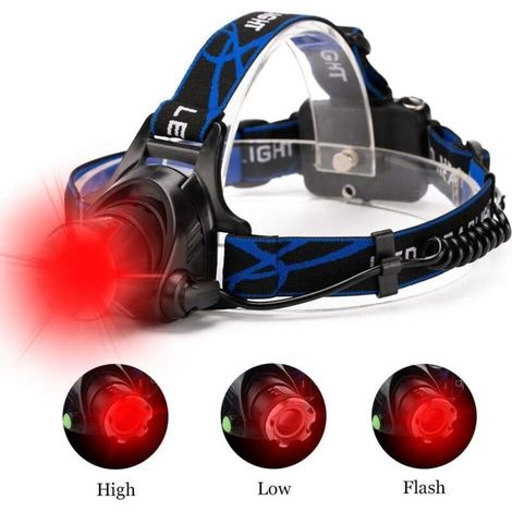 Lampe Frontale Rechargeable Usb Avec Capteur De Mouvement Pour Phare, Zoomable, Lumière Rouge, Lumière Principale- Pour Le Camping, La Marche, La Randonnée, L'éclairage Extérieur, Piles Inclus (1/5)