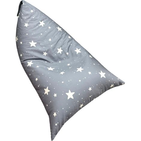 Pouf Lettino GINGER HOME Little Stars per Bambini, 100% Cotone, Grigio con Stelle, 127×81×76 cm (1/5)