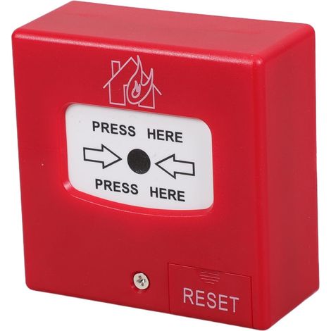 Bouton D'alarme Incendie Rouge en Plastique Réinitialisation Manuelle, Construction Solide, pour Entrepôts et Nouvelles Constructions (1/5)