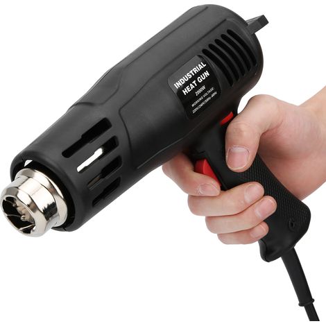 Pistolet à air chaud 2000W à température réglable avec buses, outil industriel (prise UE 250V) (1/5)