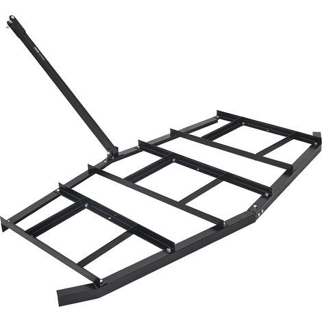 VEVOR Herse Trainee 2150 mm Rateau Niveleur Remorquable deAllee de Gravier en Acier Q235 avec Barres Reglables, Capacite Charge 22,7 kg, Outil de Nivellement pour VTT, UTV, Tracteur de Pelouse Jardin