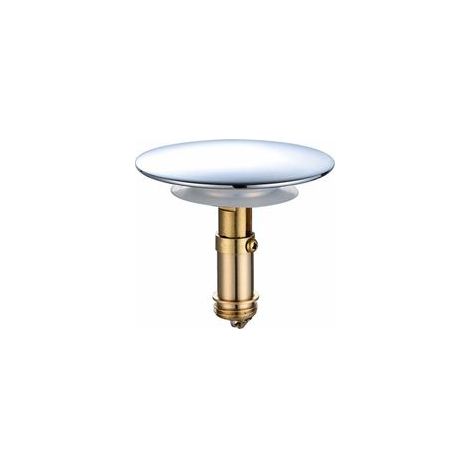 Bonde évier clic-clac 66 mm – Bouchon en laiton massif plaqué chrome – Système à ressort pour vidage rapide – Pour lavabo et baignoire (1/5)