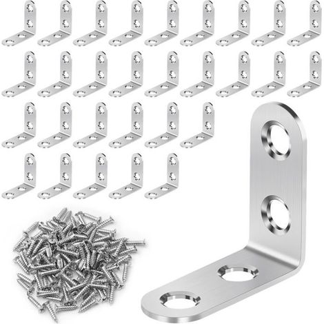30 Pièces Equerre Metal, 40x40mm Equerre Inox Evec Vis