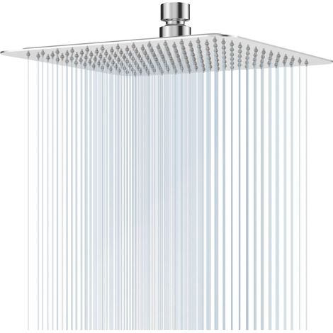 Tete de Douche Pluie Carre Anti Calcaire 12 Pouces/30x30cm Pomme de Douche 304 Inox Ultra-Mince Haute Pression Pommeau de Douche Economie deau Tête de Douche Rotatif 360° Facile a Nettoyer (1/5)