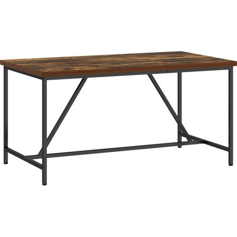 Industrieller Esstisch für 6 Personen, Holz und Stahl, 150 x 80 x 75 cm, braun