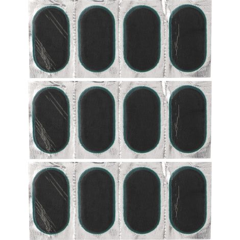 Lot de 12 rustines ovales en caoutchouc pour pneus de vélo de montagne, idéales pour réparer les crevaisons. (1/5)