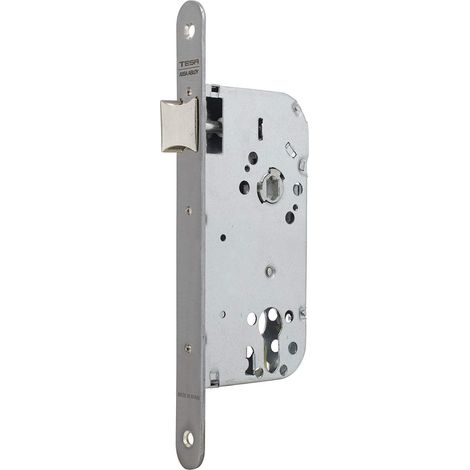 Serrure à boucler pour portes en bois avec cylindre inoxydable entrée 40 mm/Front rond 135 (1/3)