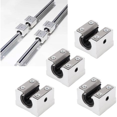 SBR10UU Curseur linéaire en aluminium à ouverture par boîte, type boîte, support en aluminium, rail de guidage, position aléatoire du trou de support du roulement (1/5)
