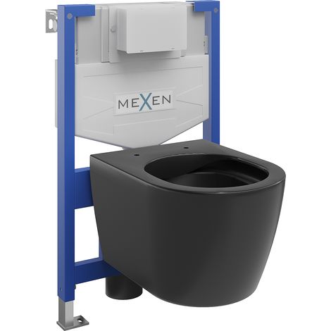Mexen Carmen conjunto empotrado WC bastidor Fenix XS-F con taza WC, negro mate - 6803388XX85 (1/3)