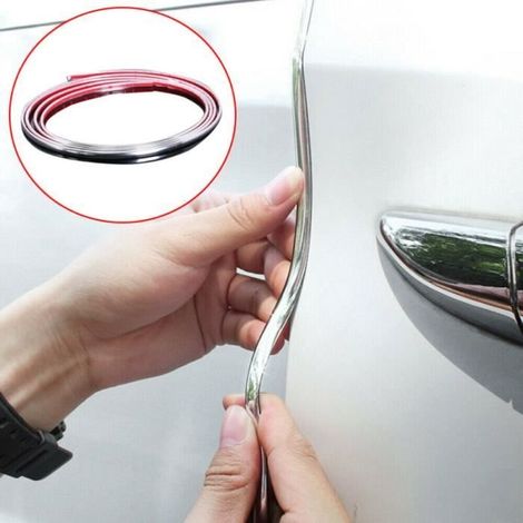 Bande de protection universelle - Chrome - 6mm x 2m - Auto-adhésif - Décoration - Facile à installer (1/4)