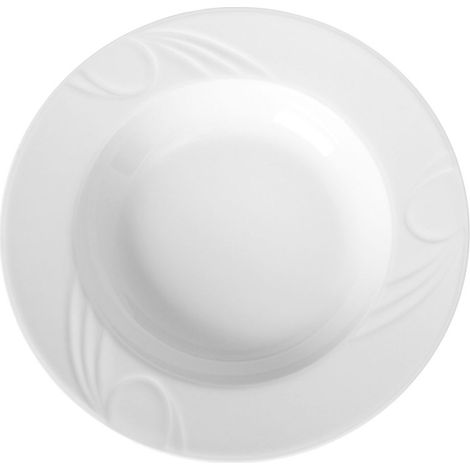 Assiette creuse Porcelaine blanche Décorée Ø300 mm Lot de 6 - Hendi