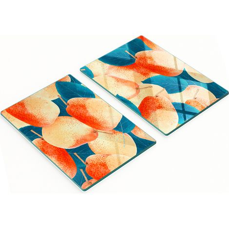 Taglieri da cucina decorativi in vetro con grafica a pera, 2x40x52 cm (1/5)