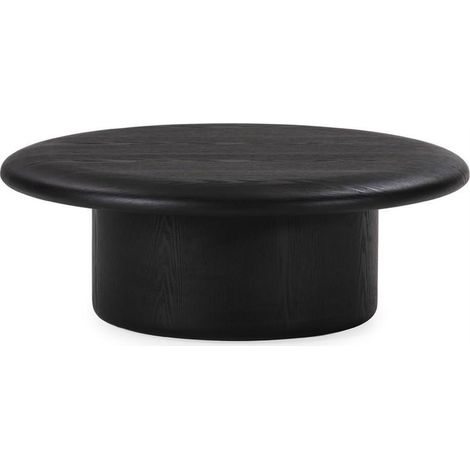 Table basse ronde noire en noyer - Noir (1/4)