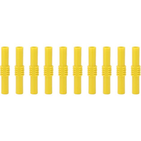 10 fiches femelle-femelle isolateurs banane 4mm jaune connecteur rallonge pour appareils électroniques (1/5)