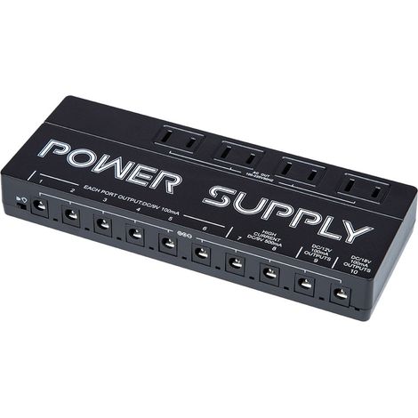 Alimentation pour pédales d'effets guitare, 10 sorties avec réduction du bruit, 9 V, 12 V, 18 V, boîtier en alliage d'aluminium, compatible avec les pédaliers guitare et basse (prise UE).