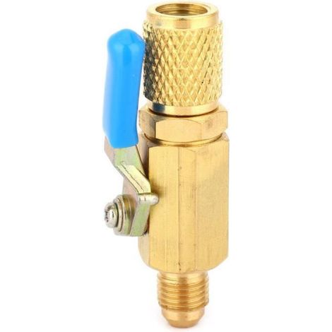 Soupape 3pcs Vanne à Bille de Réfrigérant R12/R134/AR410 Adaptateur Commutateur pour 1/4SAE bateau froid SAE 1/4'BV1414FM (1/4)