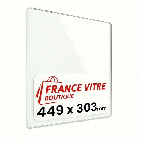 449 x 303 x 4 mm - Vitre de cheminée pour insert et poêle à bois - verre de rechange - France Vitre - jusqu'à 800°C - 303 x 449 x 4 mm