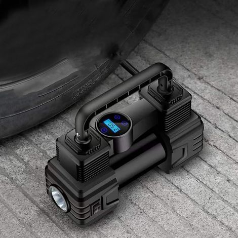 Kit de gonflage intelligent pour voiture (22 cylindres), compresseur d'air robuste 12 V, gonfleur de pneus portable à double cylindre, 150 PSI, avec lampe de travail LED. Convient aux voitures, camion (1/5)