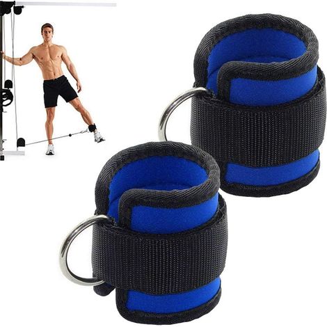 2PCS Sangles de Chevilles pour Musculation, Anneau D Réglable Fitness Sangle de Poignet Cheville avec Pignets Durables pour Abdominaux, Jambes et Boutons Poids Exercices Hommes et Femmes (1/5)