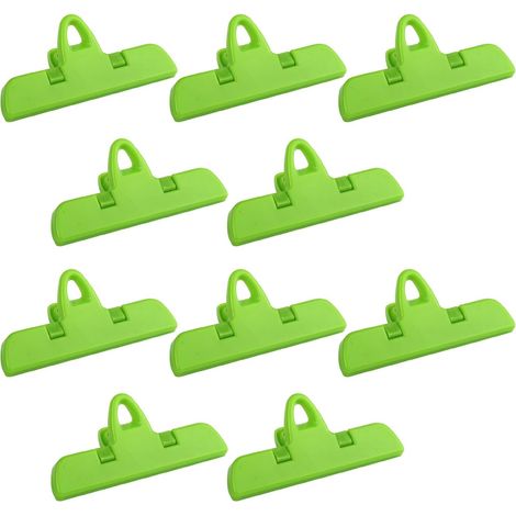 Shine Home Lot de 10 pinces à collation en matériaux robustes pour garder les aliments bien rangés pour un rangement prolongé Vert (1/5)