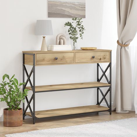 Konsole Tisch mit Schubladen Artisan-Eiche 100 x 28 x 75 cm