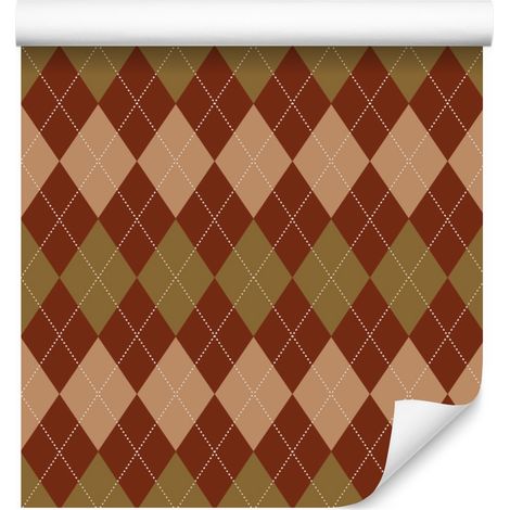 Carta da parati a quadri autunnale arancione, oro, rosso e ocra 50x1000 cm (1/5)
