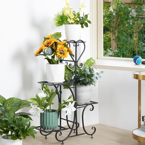 Plant Pot Stands UNHO Metal Garden Flower Display Shelf